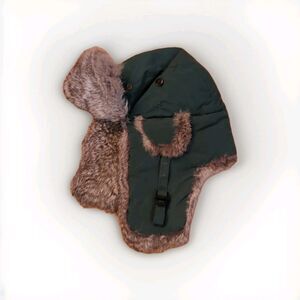 Mad Bomber Trapper Hat Large Green Aviator Rabbit Fur Winter Outdoor